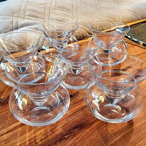 Vintage Stemless Martini Glasses w/ Chiller Bowls – Set of 6 Cocktail Barware - Picture 7 of 14